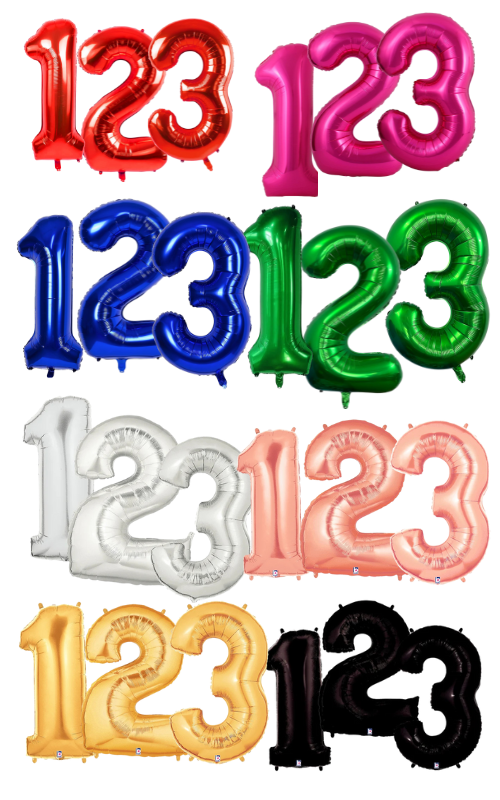 34" Foil Number Balloons - Metallics