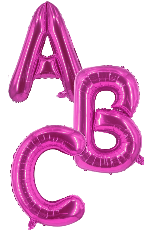 34" Foil Letter Balloons - Magenta