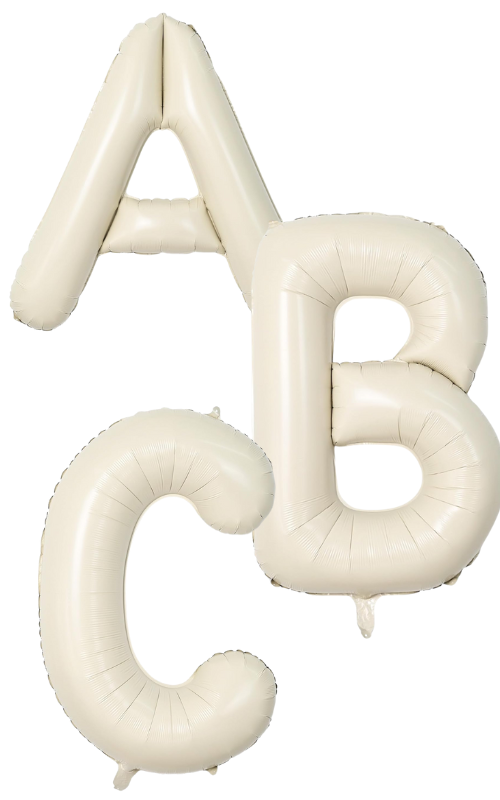 34" Foil Letter Balloons - Cream