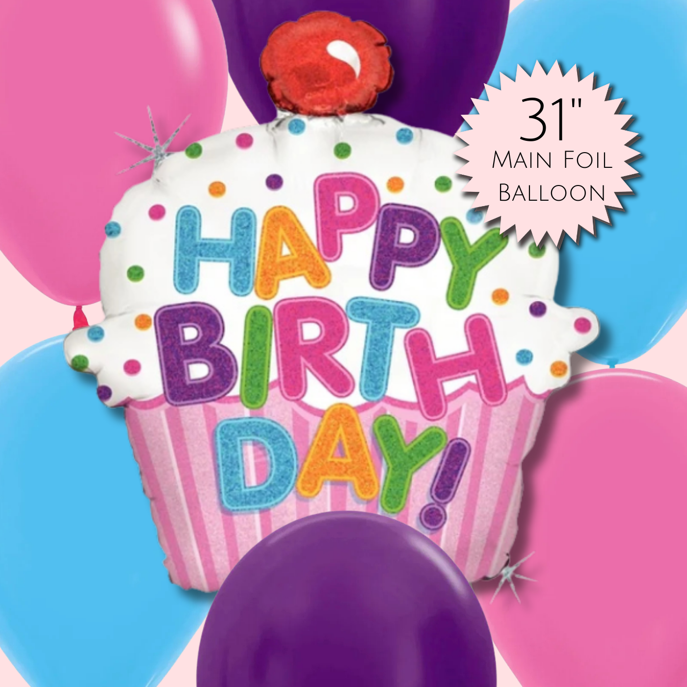 Birthday Cupcake Balloon Bouquet