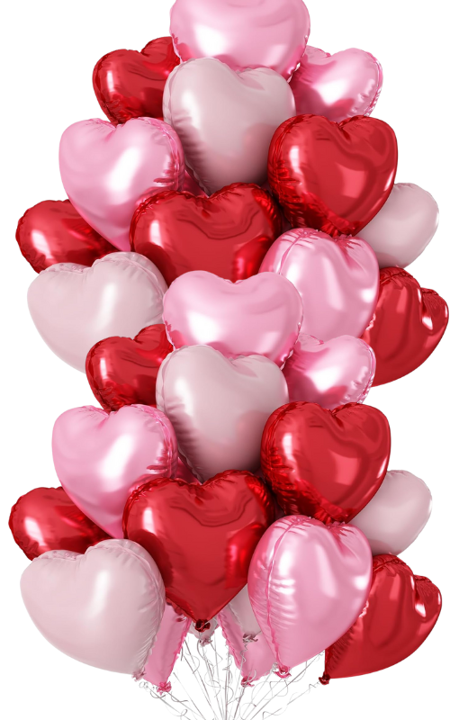 A Dozen of Hearts Multi Color Balloons (9 Color Options)