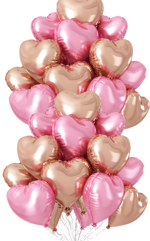 A Dozen of Hearts Multi Color Balloons (9 Color Options)