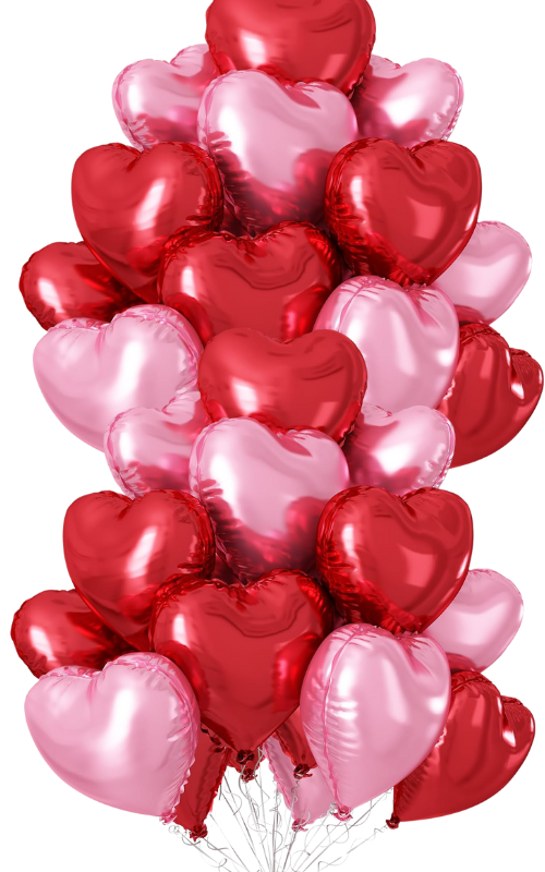 A Dozen of Hearts Multi Color Balloons (9 Color Options)