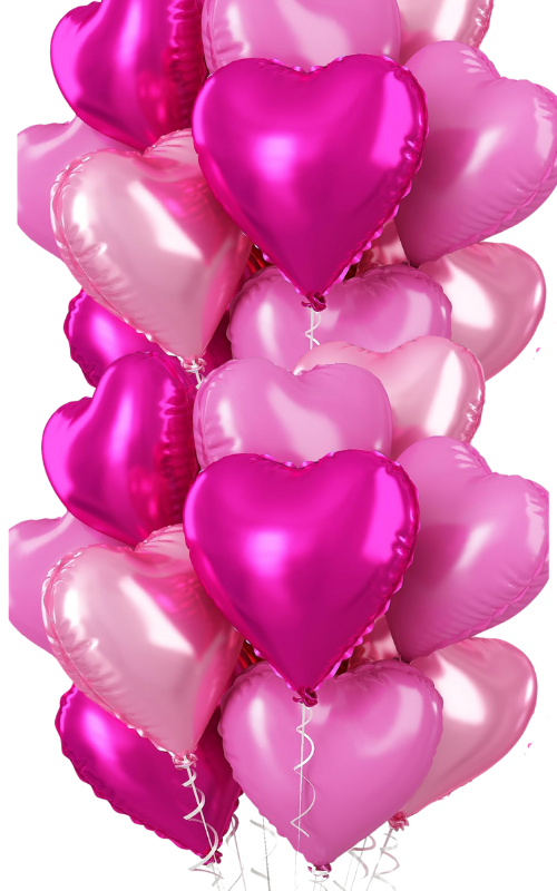 A Dozen of Hearts Multi Color Balloons (9 Color Options)