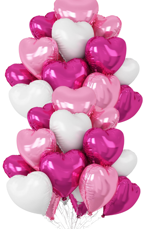 A Dozen of Hearts Multi Color Balloons (9 Color Options)