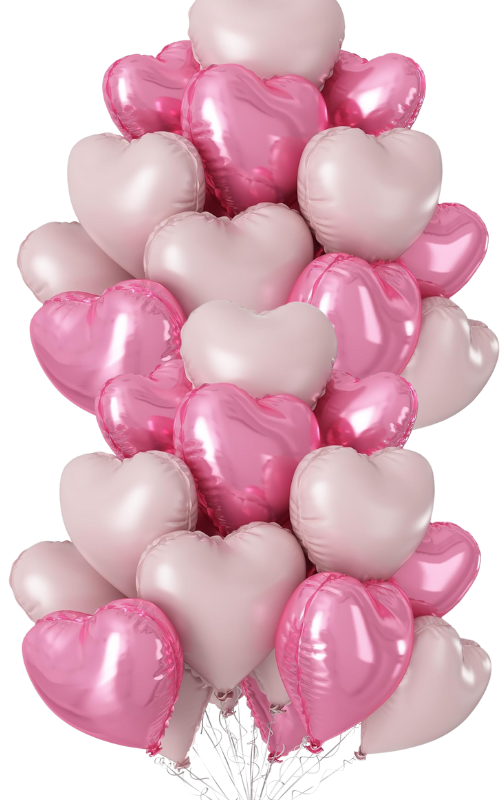 A Dozen of Hearts Multi Color Balloons (9 Color Options)