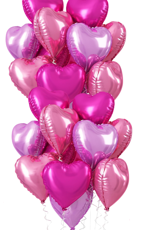 A Dozen of Hearts Multi Color Balloons (9 Color Options)