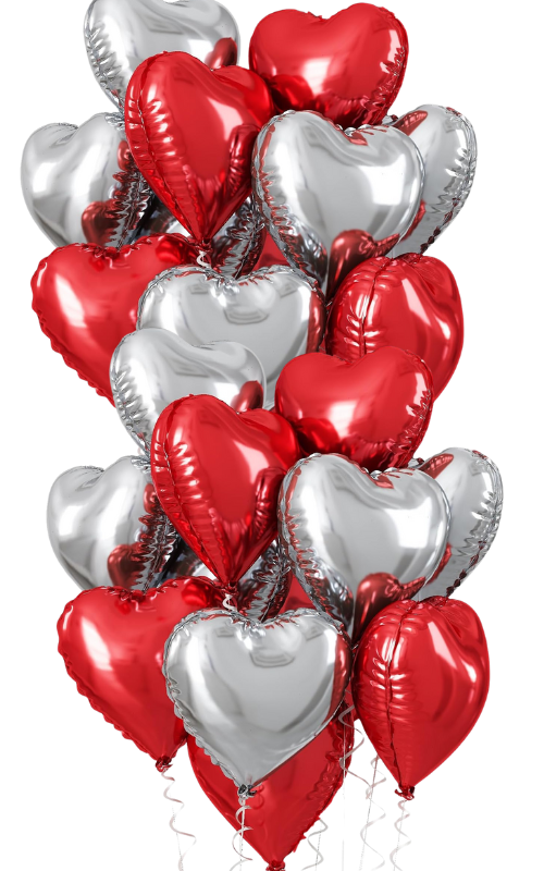 A Dozen of Hearts Multi Color Balloons (9 Color Options)