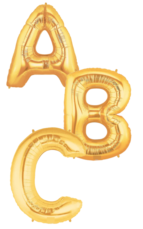 34" Foil Letter Balloons - Gold