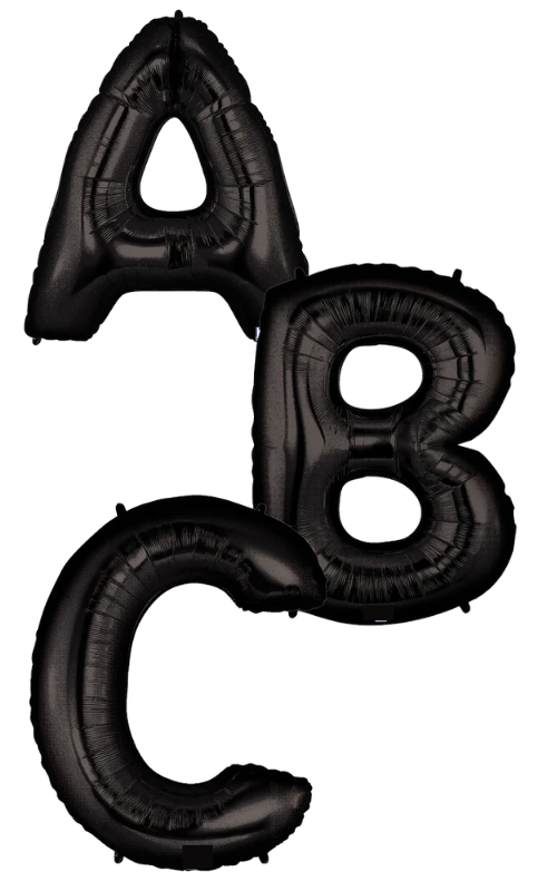 34" Foil Letter Balloons - Black