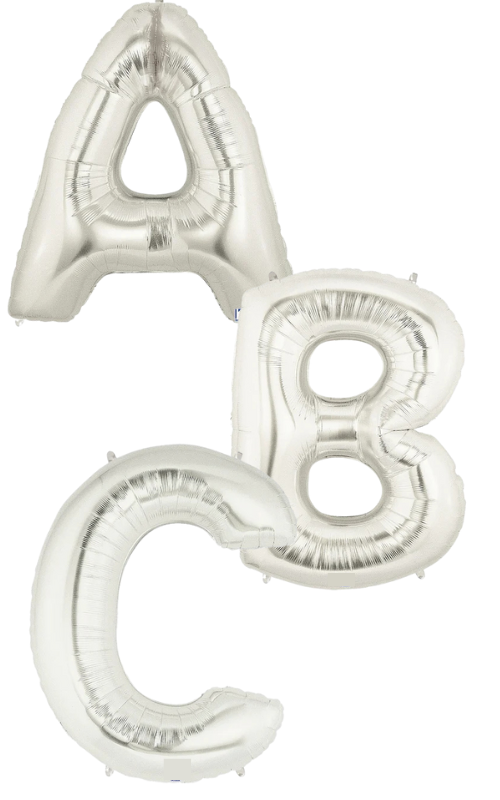 34" Foil Letter Balloons - Silver