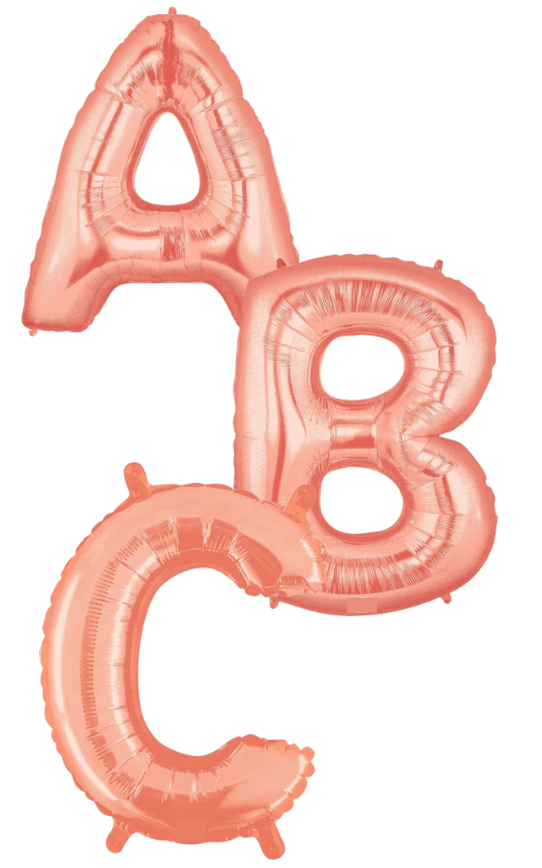 34" Foil Letter Balloons - Rose Gold