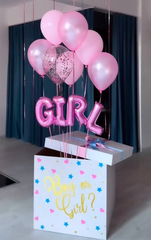 Surprise Gift Boxes with Balloons 30" X 30" X 30"